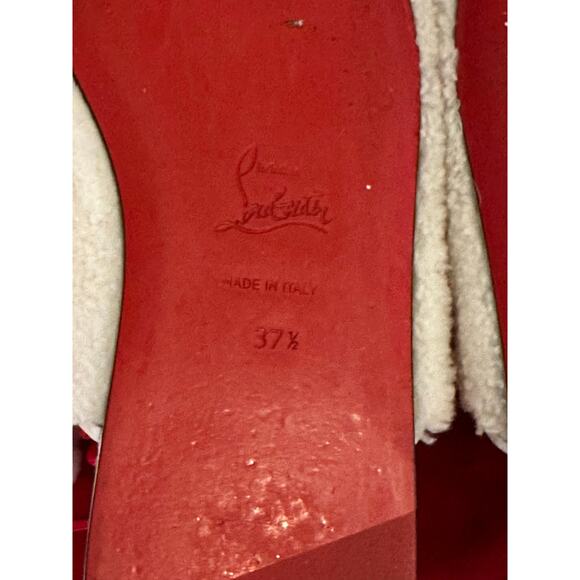 Christian Louboutin Navy Coolito Donna Flat White Slide Loafer size 37.5 no box - Picture 7 of 15